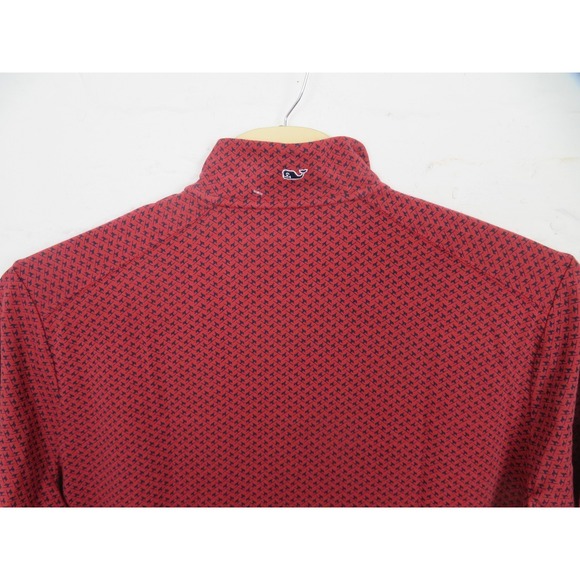 Vineyard Vines Sweater Mens 2XL Red Skier Print Broadfield Half Zip Ski Pullover - Picture 8 of 10